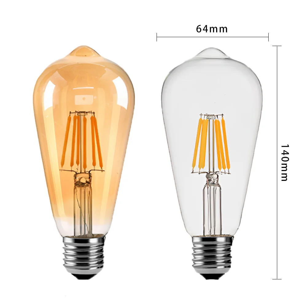 Hurtownia Vintage Antique E26 E27 Edison Light Bulb Producenci żarówek żarowych ST64 T45 G80 G95 G125 T30 Clear LED