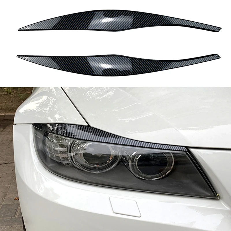 

Глянцевые черные накладки (реснички) на фары из АБС-пластика для BMW 3 серии E90 E91 2005-2011 Седан / Турист (наклейки)