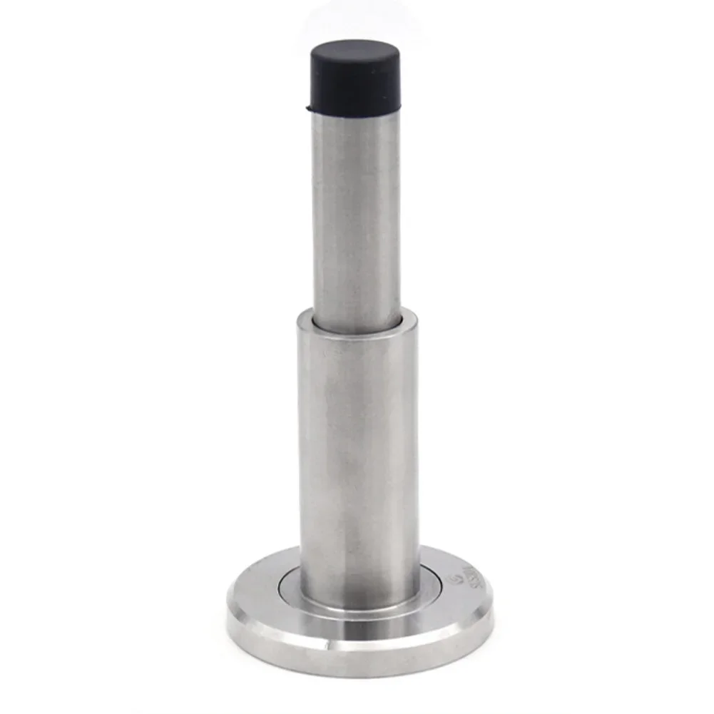 Adjustable Height Door Stop Wall Mounted Rust Resistant Stainless Steel Door Stop with Spare Rubber Tip for Various Doors