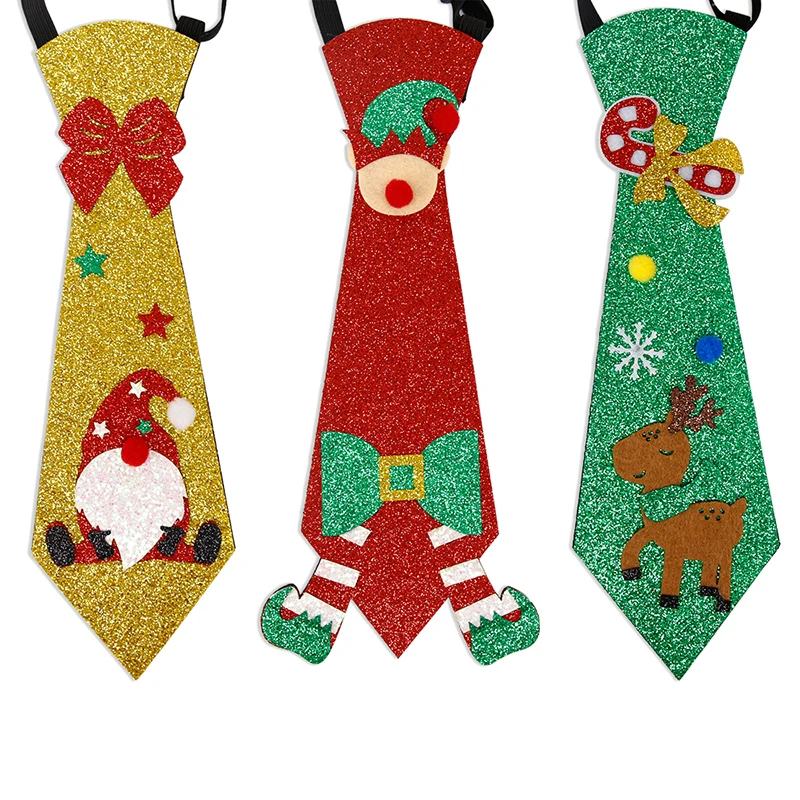 Felt Christmas Neckties Christmas Decorations Snowman Moose Christmas Tree Neckties Party Decoration Accessories