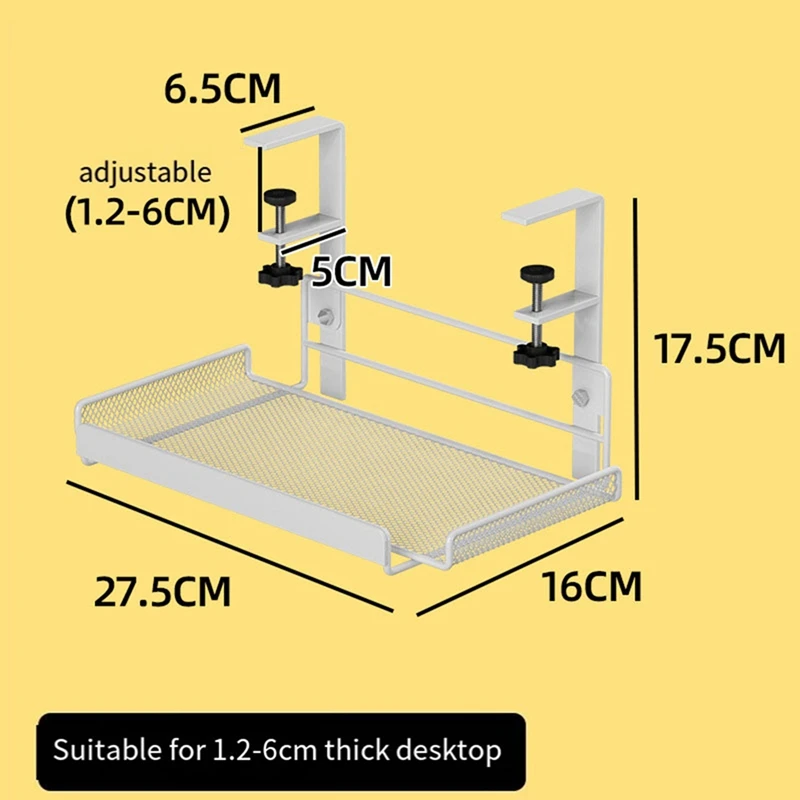 Baki manajemen kabel bawah meja ABWR-2X, Penyimpanan Workstation, keranjang baki kabel logam, gaya meja berdiri 1