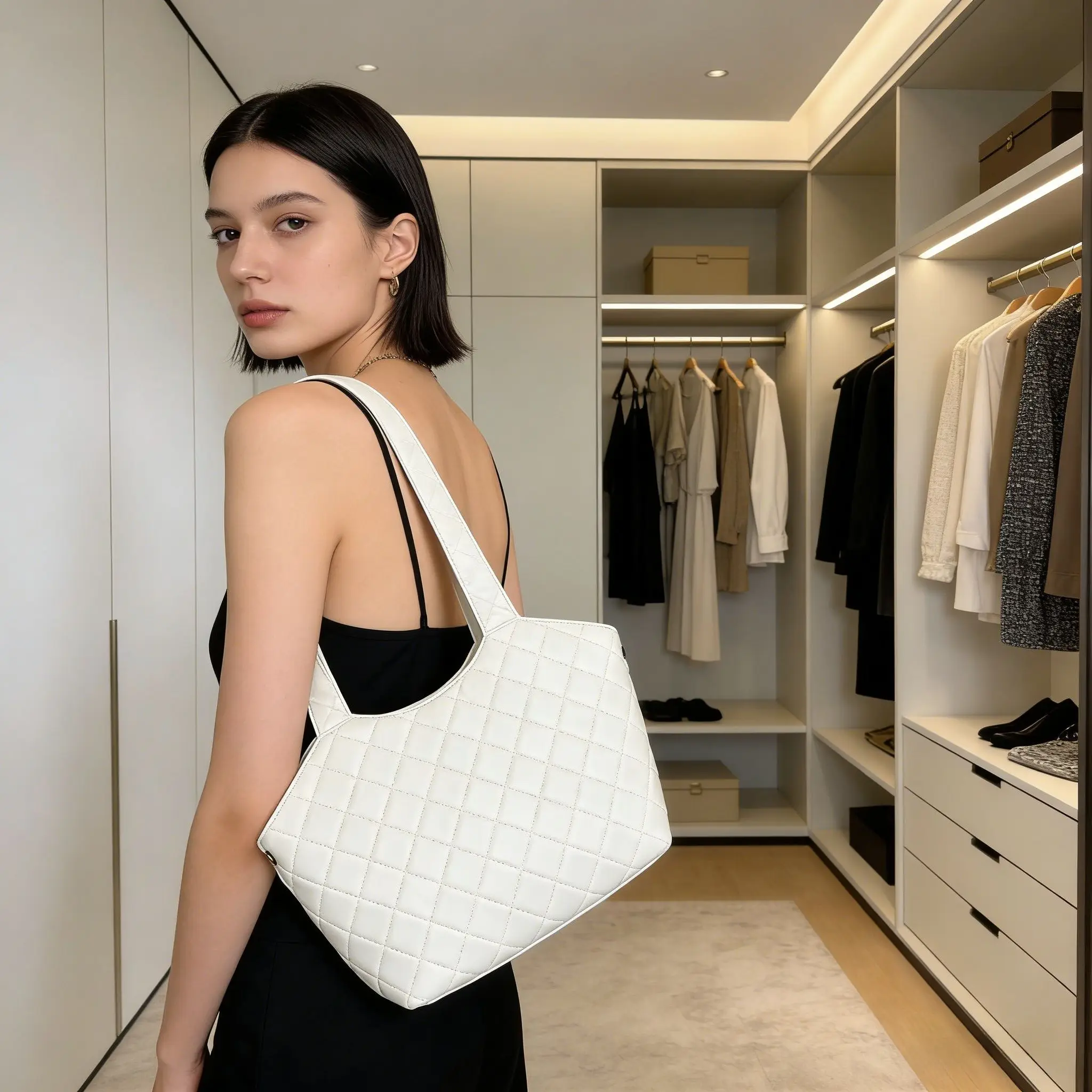 

Fashionable Large Capacity Commuter Leather Tote Bag Women's Shoulder Shopping Bag Underarm Bag Luxury handbags