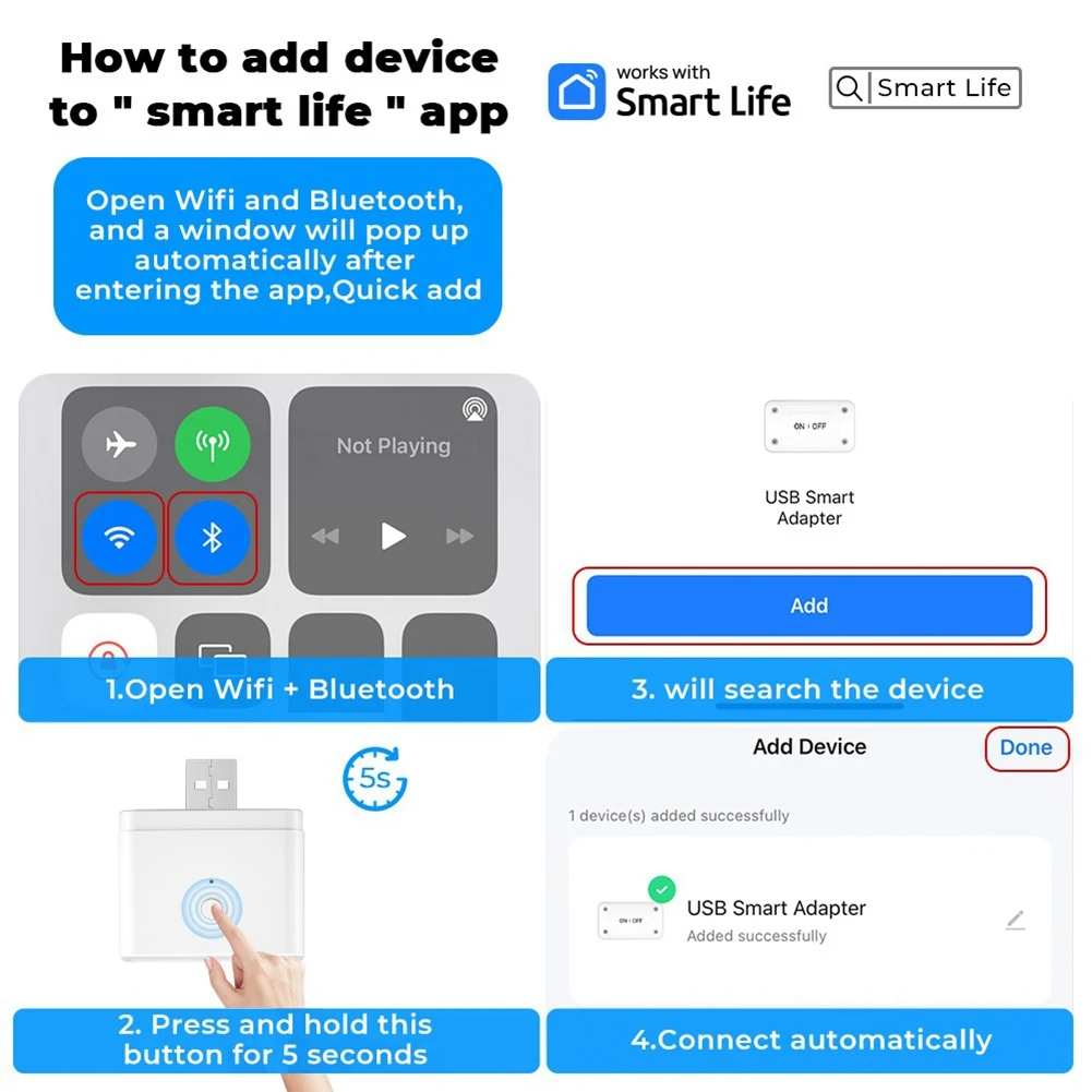 Tuya Smart Zigbee USB Adapter Switch 5V Mini 2 USB Power Adapter Smart Life Control For Alexa Google Yandex Alice