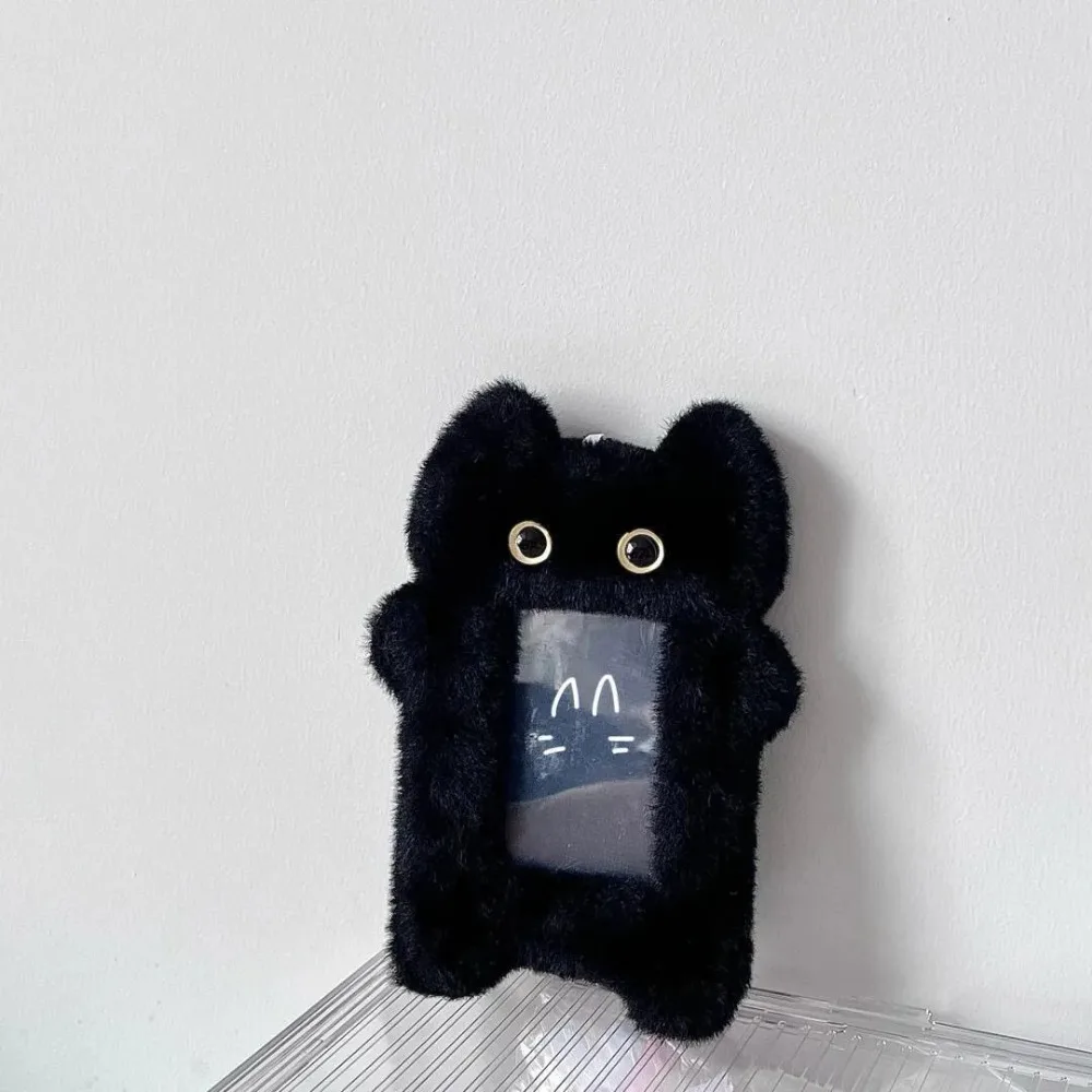 حافظة صور قطيفة لطيفة مع سلسلة مفاتيح ، حامل بطاقة طالب ، ثعلب كرتوني ، صور معبودات ، حقيبة غطاء واقي