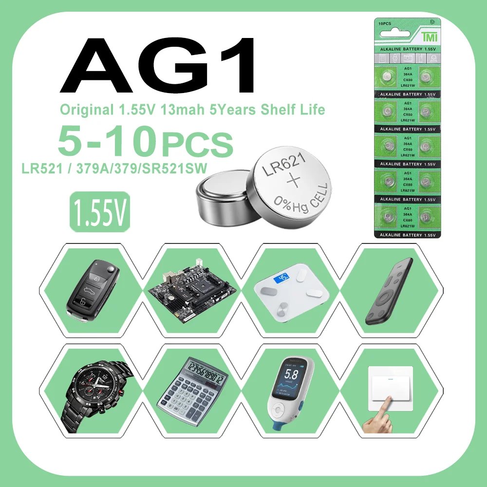 5-10PCS 1.55V 13Mah…