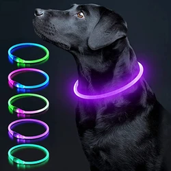 Led Luminous Dog Collar Light USB Charging Necklace, Flashing DIY Glowing Safety Anti Lost Cat Dogs Collar Accessories Supplies