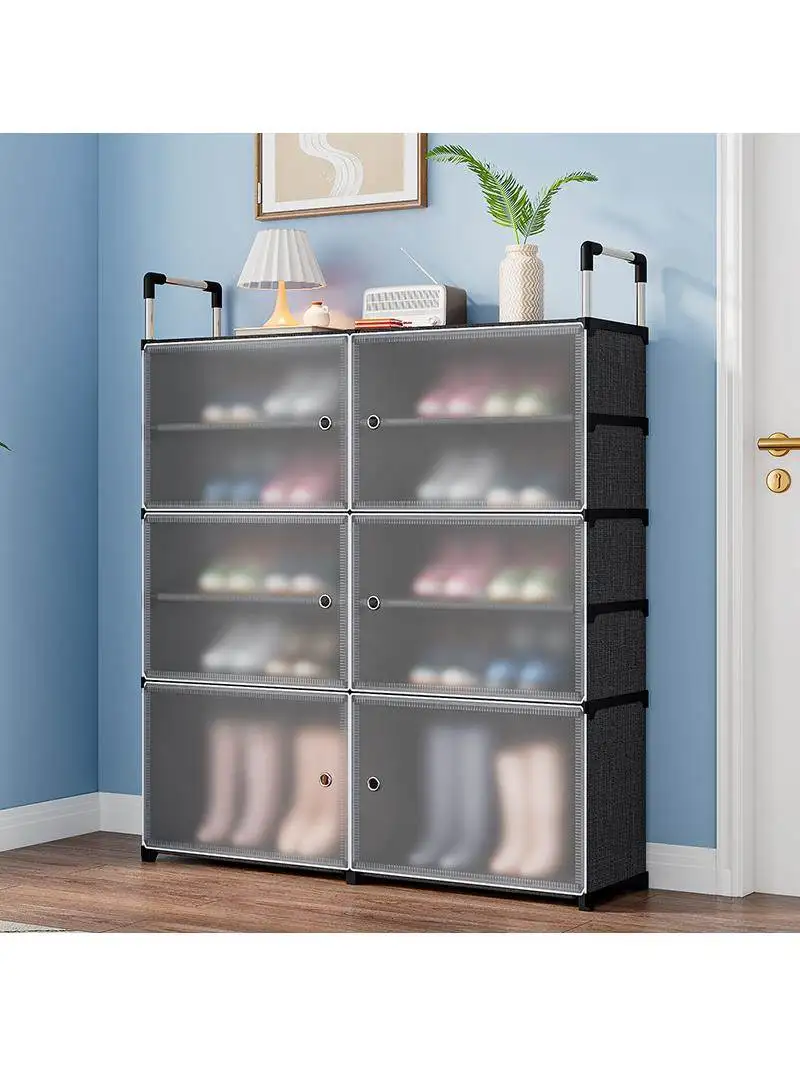 plastic-dustproof-shoe-rack-cabinet-storage-shelf-small-dormitory-household-simple-space-saving-organizer-shoe-stand-shelf