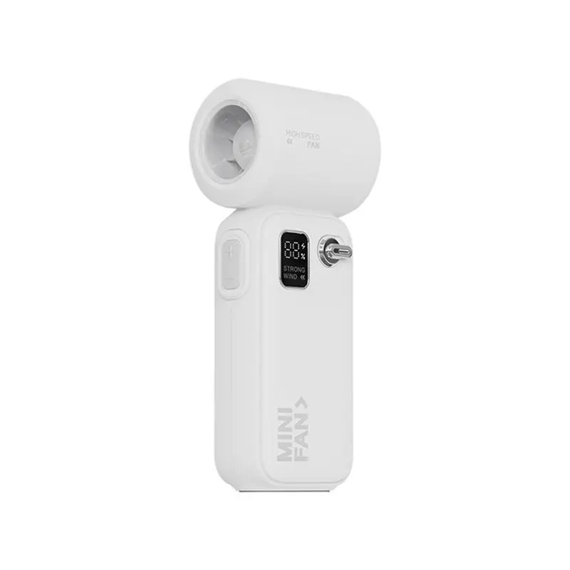 

Outdoor High-Speed Turbo Fan In White, Handheld With 3600Mah Rechargeable Battery, 100 Adjustable Speeds