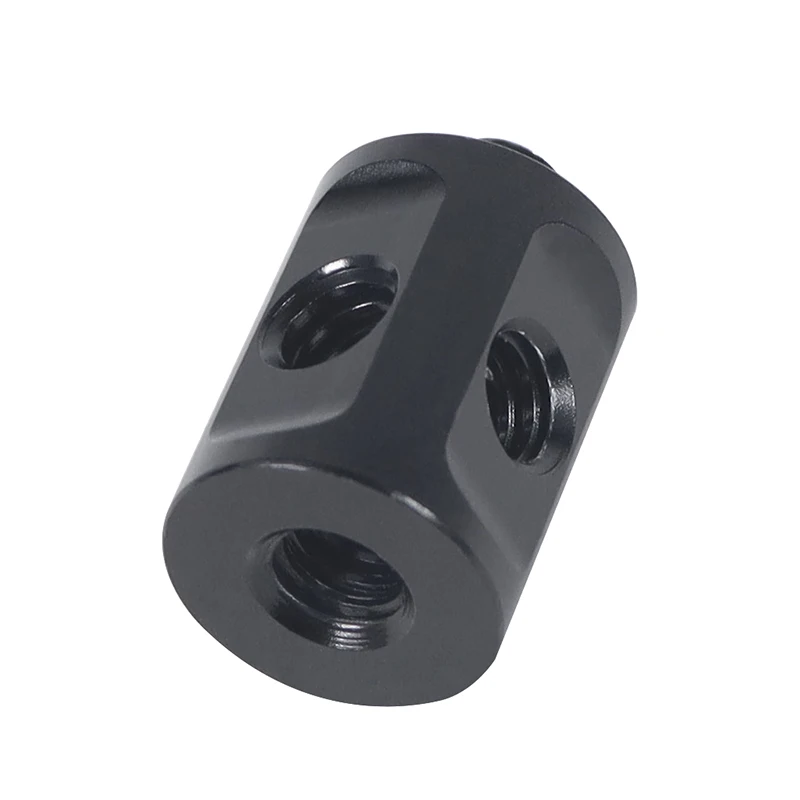 Adaptador de conexión de tornillo doble 1/4, montaje para plataforma de hombro DLSR, sistema de enfoque de seguimiento, conector de poste de varilla de tubo, soporte de luz para micrófono