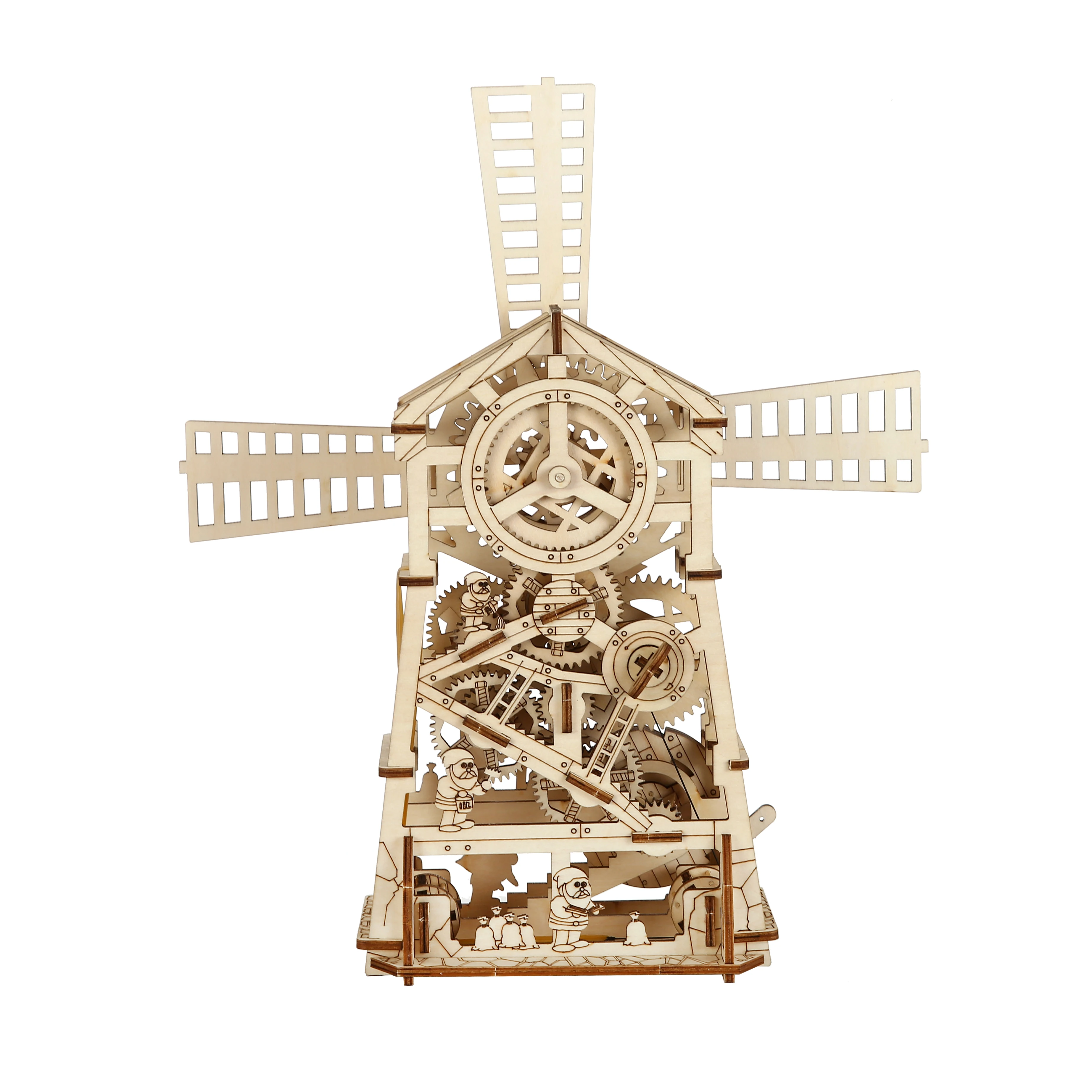 Dutch windmill Model DIY 3D Wooden Puzzle Building Block Kits Assembly Toy Birthday Gift For Kids Adult Home Decor