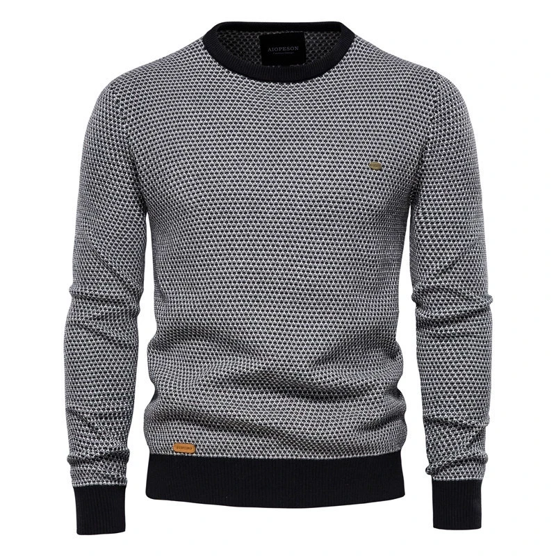 

Spring and Autumn Knitted Top Men's Bottom Autumn and Winter Men's Round Neck Men's Fashion and Personalized Men's Pullover