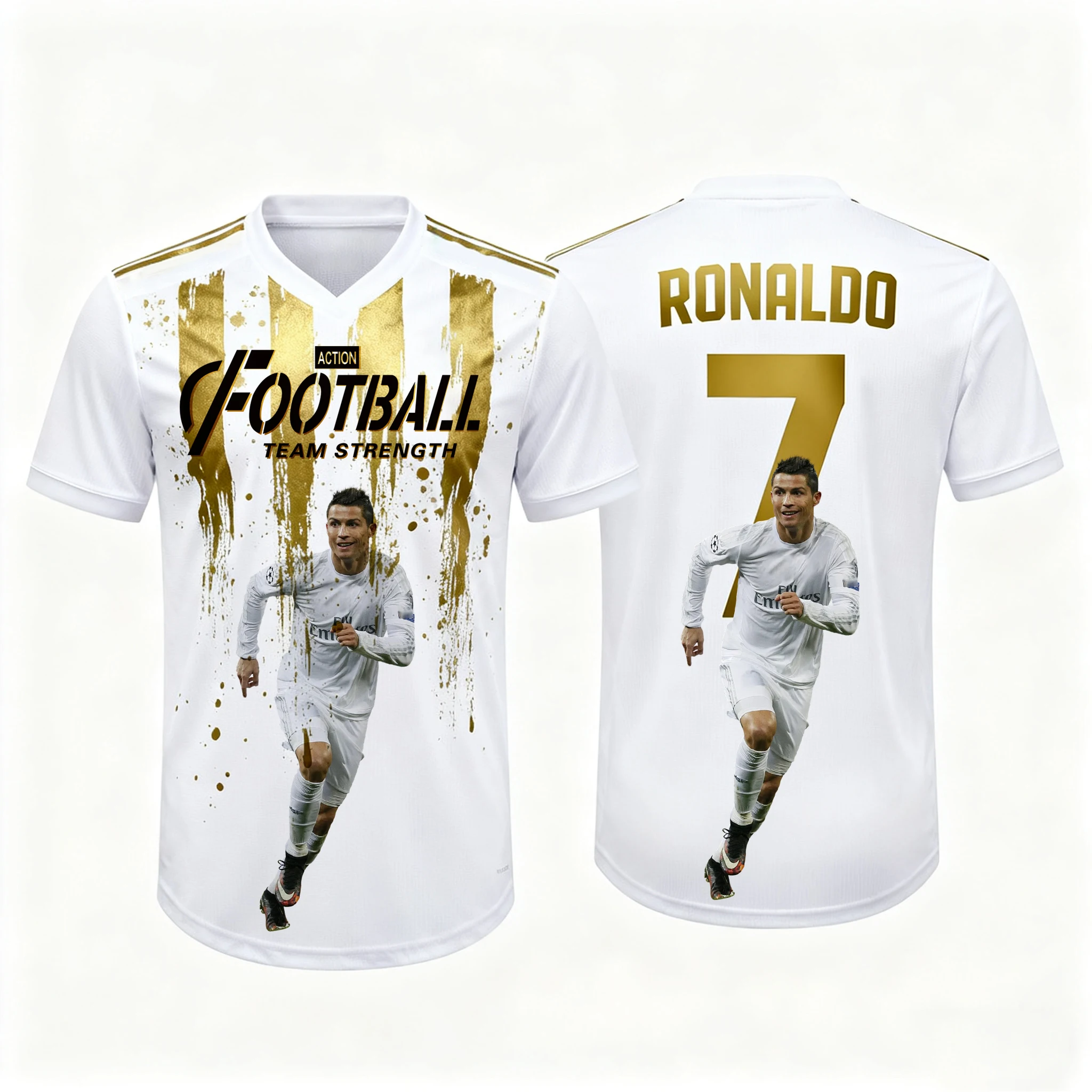

Ronaldo's championship commemorative No. 7 football jersey Autumn Sports Dry Quickly Men's T-Shirt Kid's Clothing Tee Y2k Woman