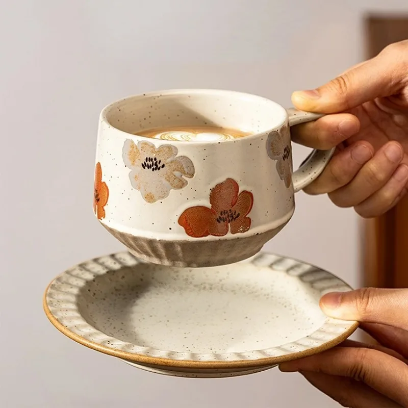 Stoneware Coffee Mug Underglaze Color Water Cup Ceramic Coffee Mugs High-Aesthetic Mugs Milk Breakfast Mug Cup Kitchen Tools