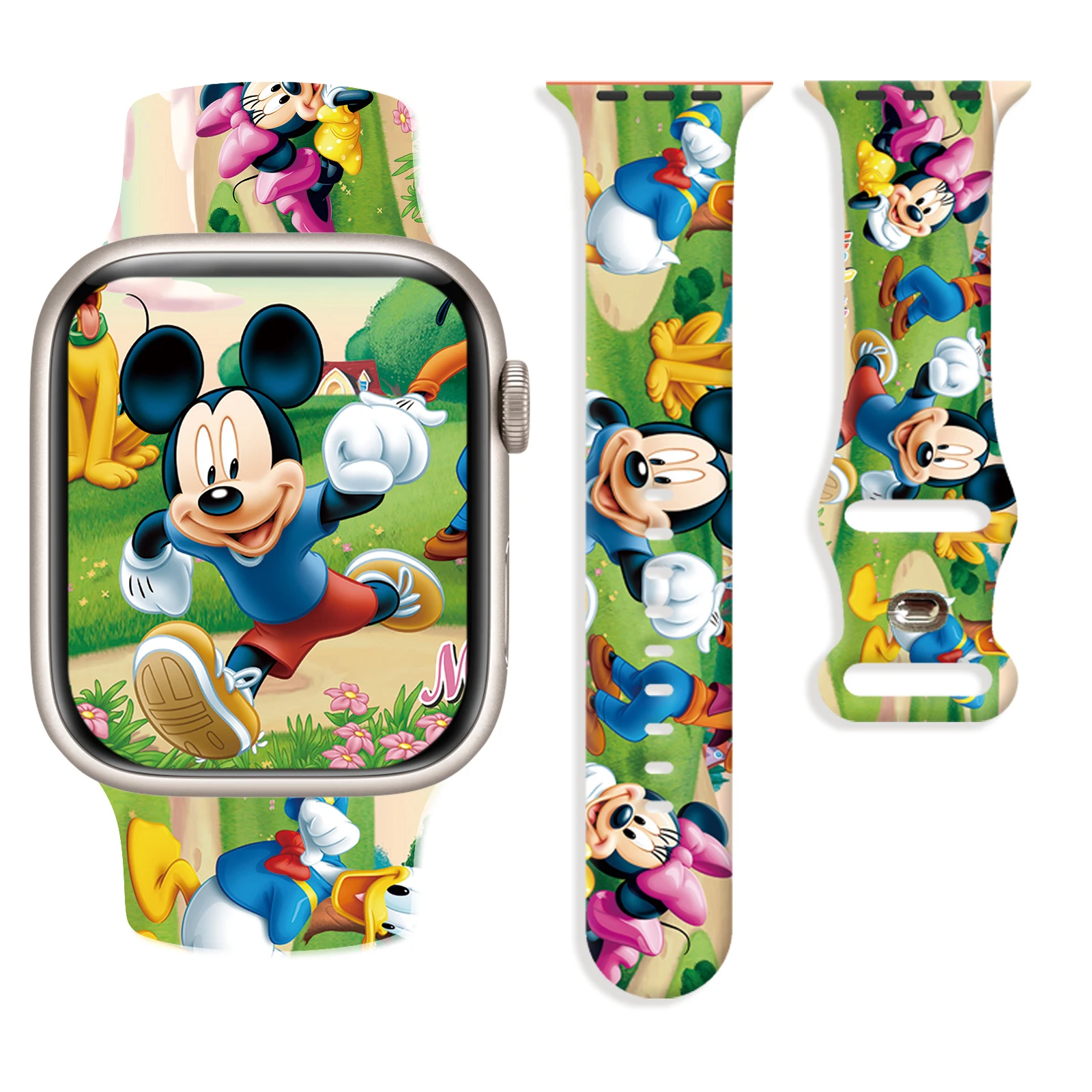 

Disney mickey printed watch strap for Apple Watch 11 10 9 8 7 Silicone Band Replaceable Bracelet for iWatch 46mm 44mm 42mm 38mm