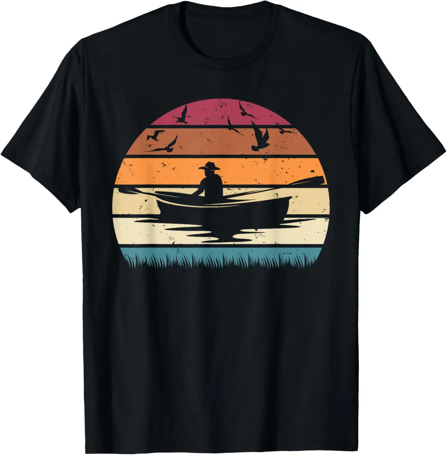 

Kayaking Fishing For Men Vintage Lake Kayak Canoeing T-Shirt