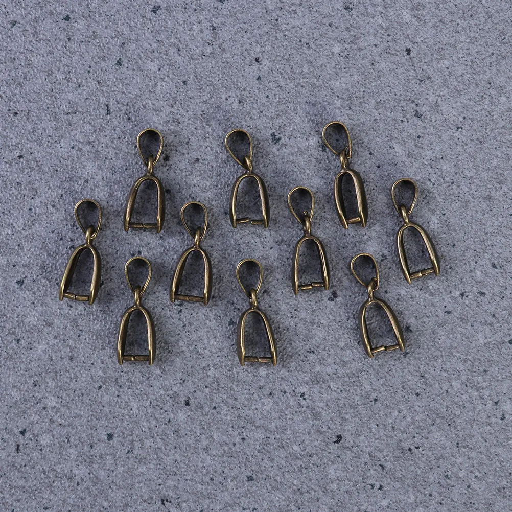 

50 Pcs Jewelry Making Supplies Metal Pinch Clasp Bails Bead Connector Pendant DIY Necklace Bracelet Findings Accessories
