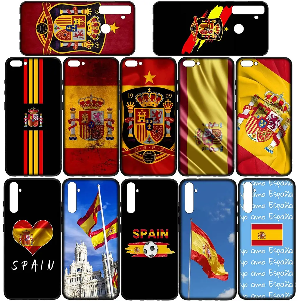 Spain Flag Cover Phone Case for Samsung Galaxy S24 S23 Fe Ultra Plus A05 A55 A35 A24 A25 A15 M55 Flexible Coque