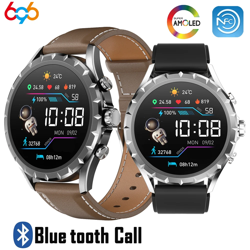 

2023 New 1.45" Men Blue Tooth Call NFC Smart Watch Sports Fitness Heart Rate Music Play Waterproof Voice Assistant Smartwatch