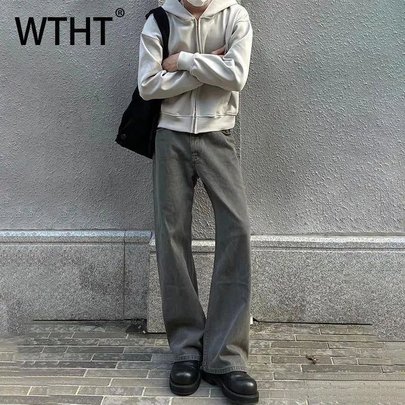

Модные мужские джинсы WTHT 2026: летние, однотонные, свободные, в стиле High Street, винтажные, широкие, прямые, модель 2A2997
