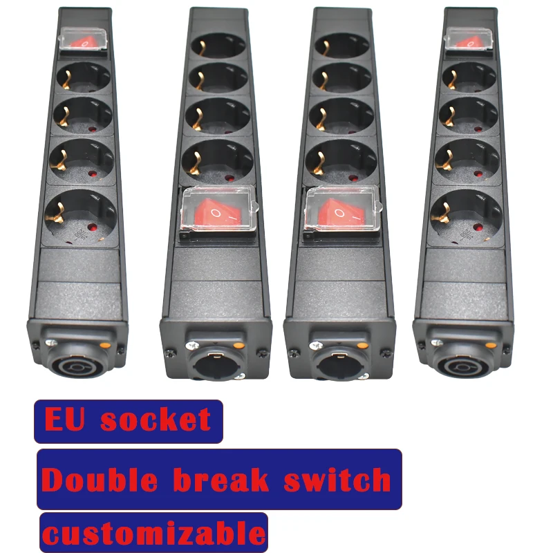 EU socket1-10AC PDU power strip 3P aviation plug NAC3FX-W NAC3MPX Equipped with double break switch Waterproof Powercon wireless