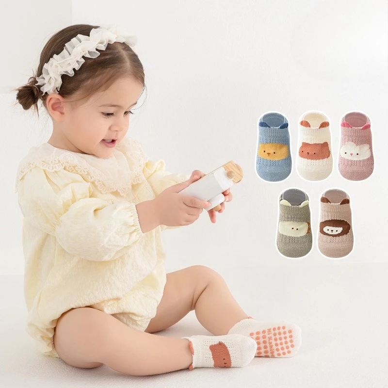 

1-5 Years Baby Cute Cartoon Socks Medium Tube Soft Non Slip Winter Warm Cotton Floor Socks Children Cute Socks Boys Girls Sox