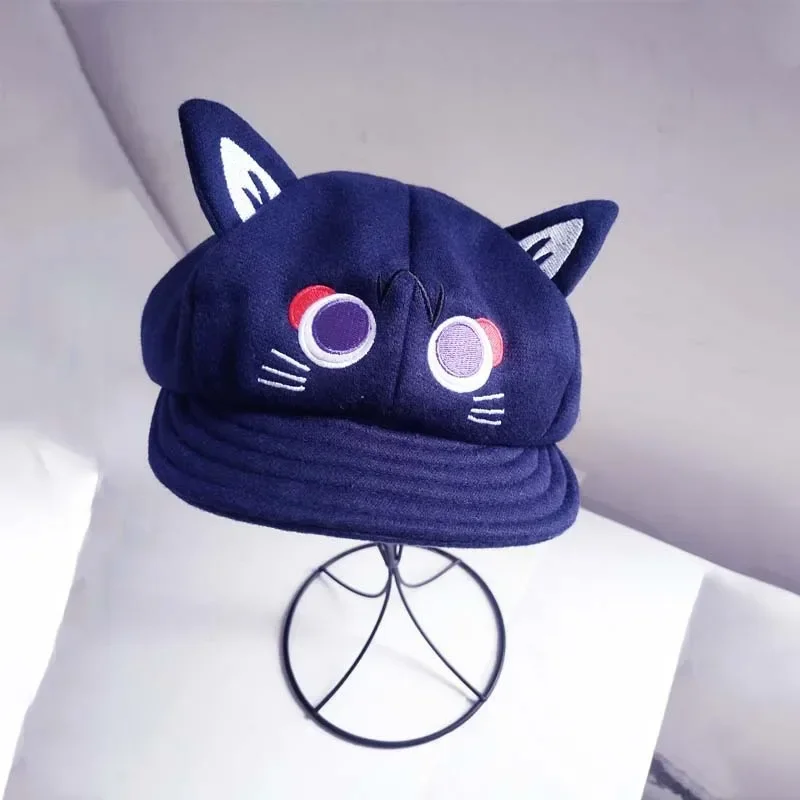 Game Characters Anime Characters Japanese Beret Cat Ears Wool Stereotypical Octagon Hat with Small Tail Accessories