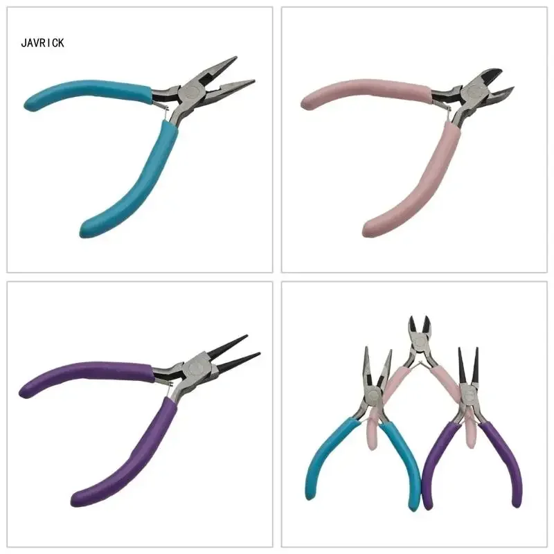 Versatile Jewellery Pliers Set Needle Pliers Long Nose Pliers and Wire Cutter D0LC