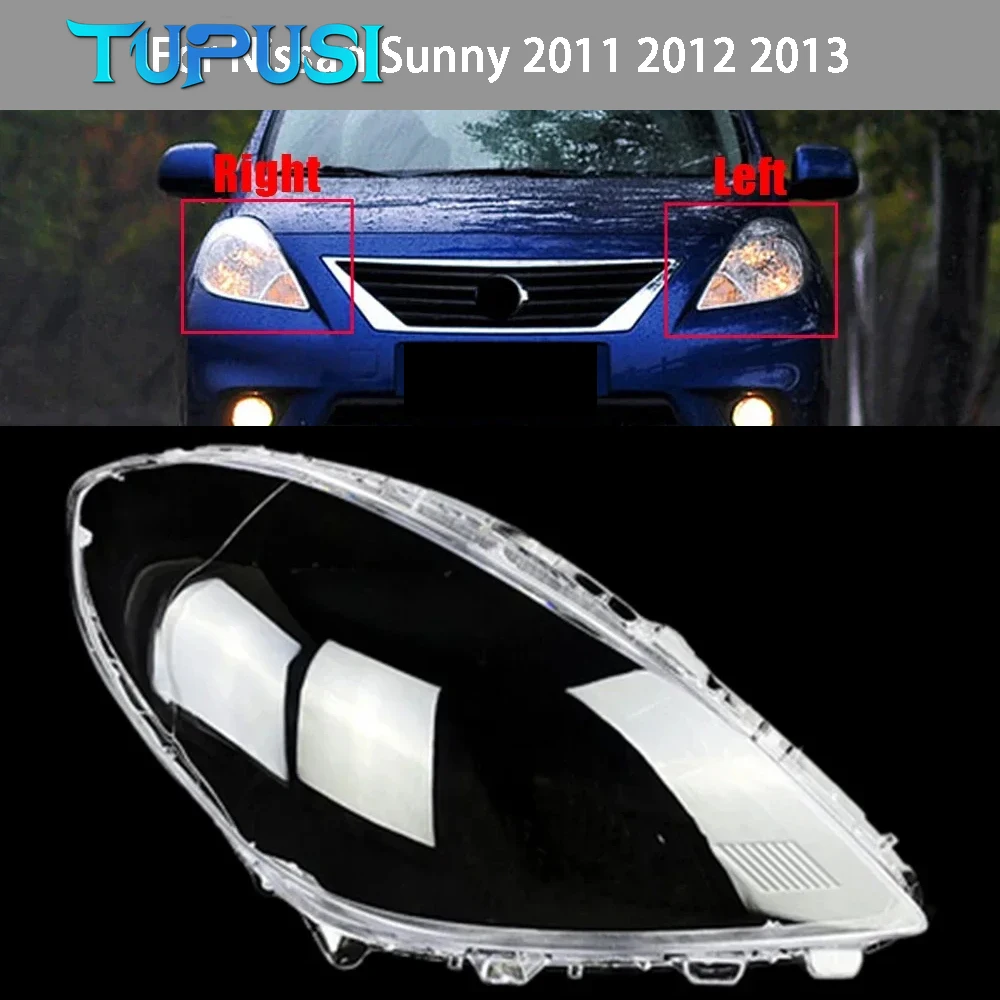

For Nissan Sunny 2011 2012 2013 Transparent Lampshade Headlamp Cover Lamp Shade Headlight Shell Lens Plexiglass Car Accessories