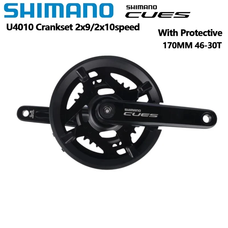 

Шатуны Shimano CUES U4010 FC 170 мм 40-26T 2X9S 2X10S Звездочка 46-30T 18S/20S Шатун MTB с защитным диском BB MT501 BSA