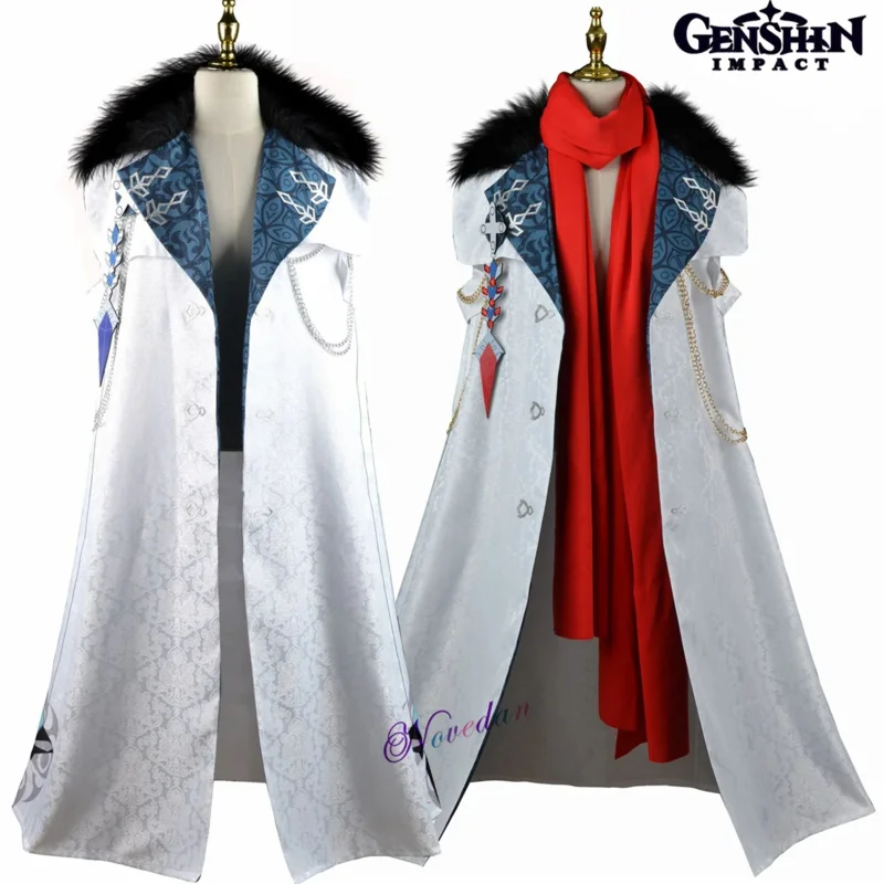 Game Genshin Impact Fatui Cosplay Regrator Snezhnaya Harbingers Childe Tartaglia Fatui Cloak Cosplay Halloween Costume Men Women