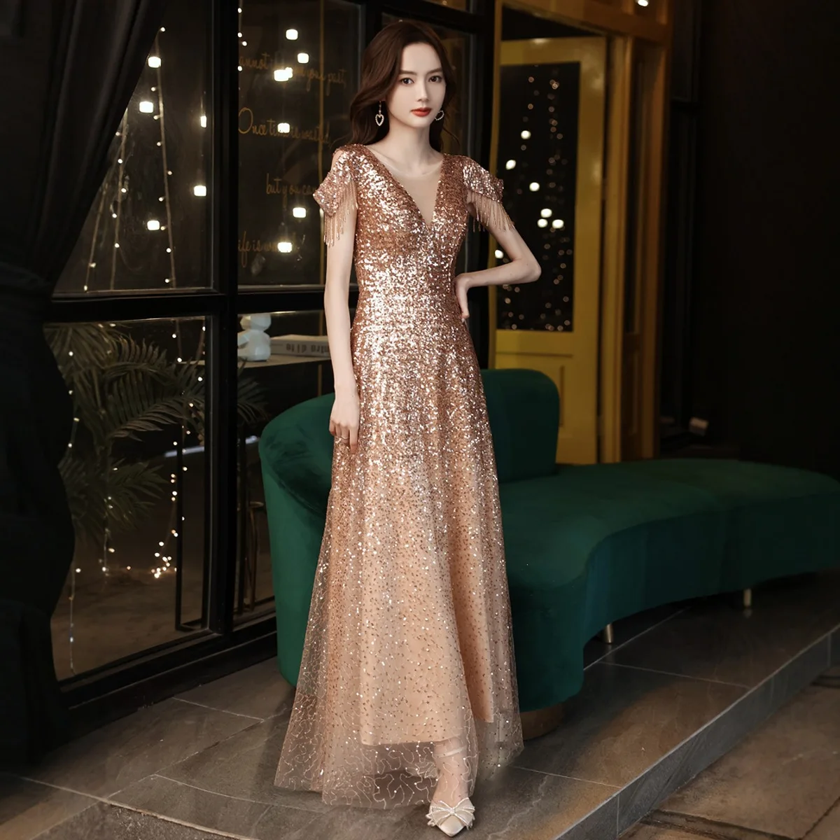 

High-End Evening Dress Dress for Women 2025 New Engagement Formal Dress Toast Dress Light Luxury Small Large Temperament Host