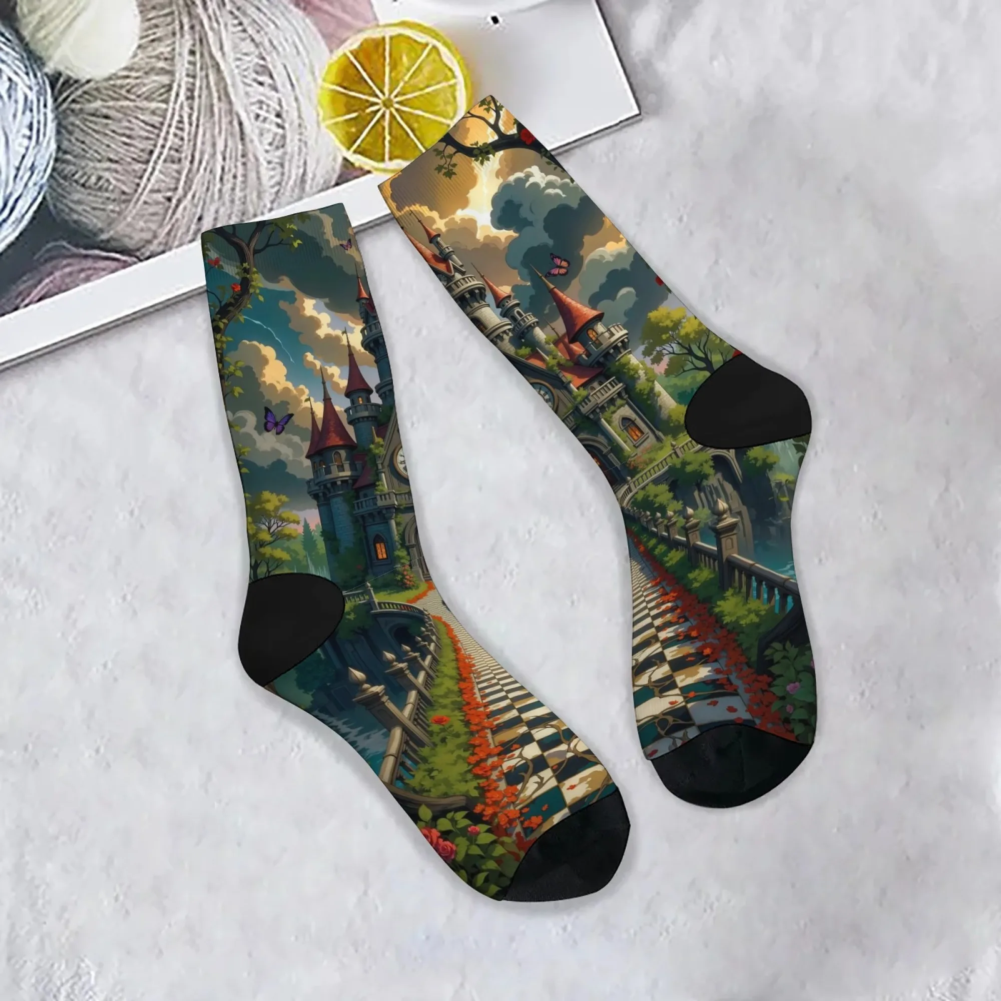 Calcetines con estampado de dibujos animados de Time Castle, novedad, divertidos calcetines para hombre, estilo Harajuku, cómodos, cálidos, informales, calcetines de moda, regalo de fiesta loco