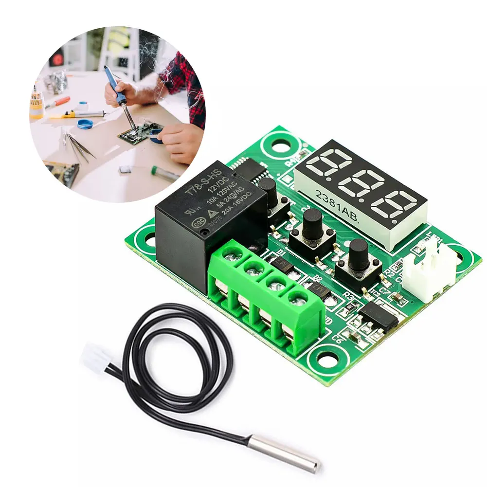 XH-W1209 Digital Temperature Control Switch Board with Waterproof NTC Probe Electronic Temperature Temp Control Module -50-110℃