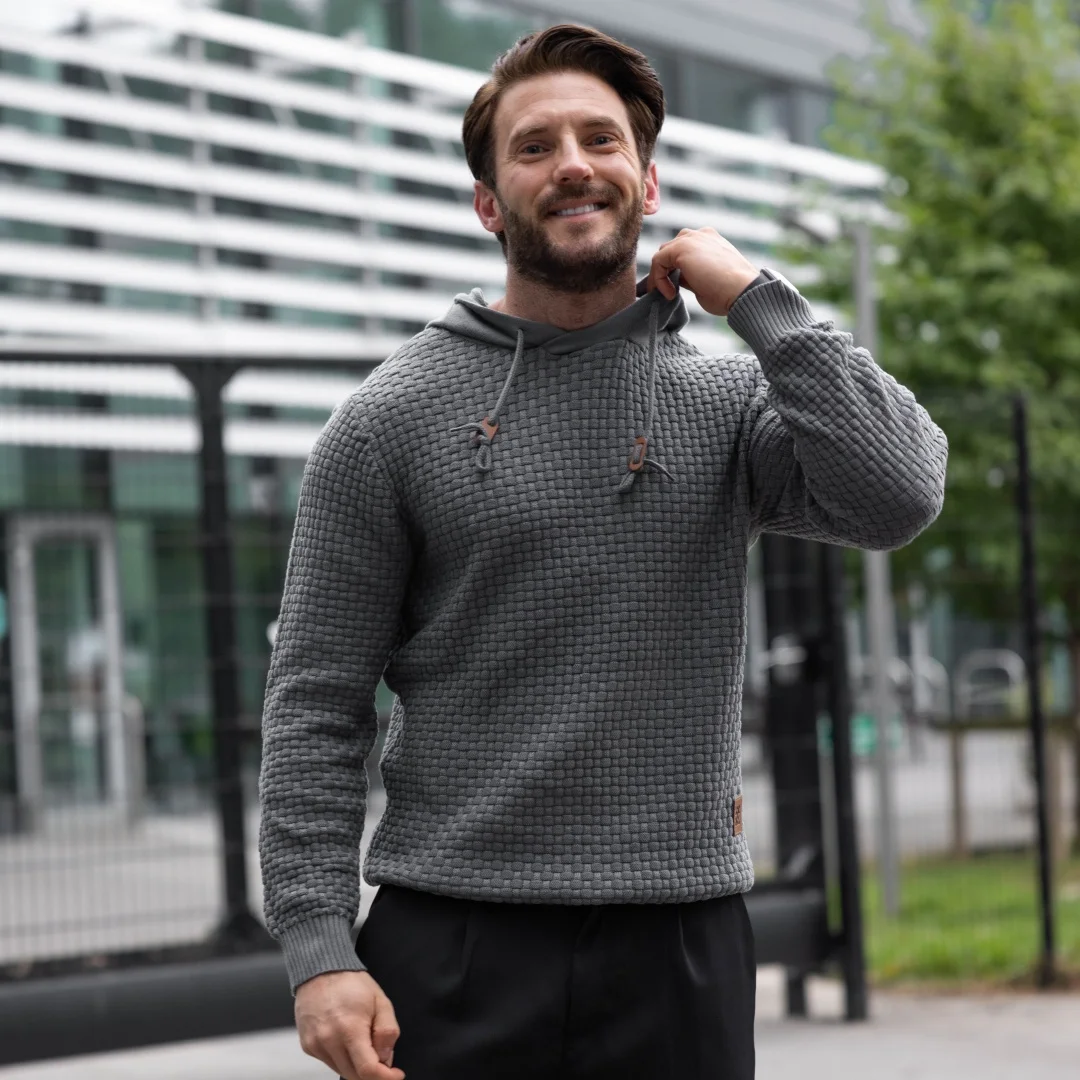 Slavinson Men's Sweatshirt New Spring Hoodies Warm Sweatshirt Long Sleeve Knitted Hoodies Comfortable Solid Pullover US Size