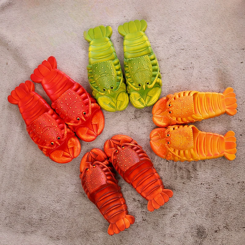 Family Lobster Slippers Funny Creative Trendy Slipper Cute Beach Shower Casual Shoes Unisex Big Size Soft Home Flip Flops