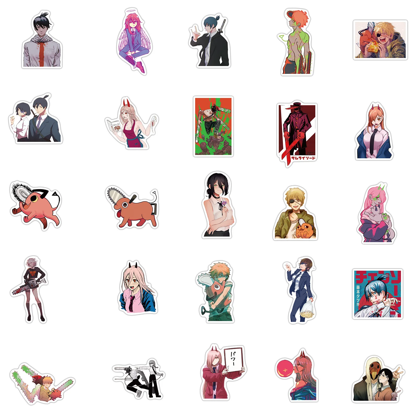 10/50Pcs Japan Anime Stickers Chainsaw Man Pack Decal Denji Power Laptop Fridge Suitcase Skateboard Graffiti Manga Stickers Kids