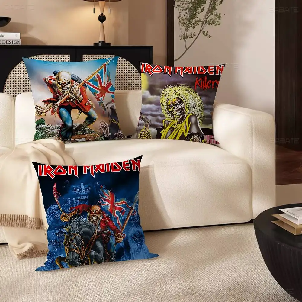 Capas de Almofada Clássicas de Metal I-Iron M-Maiden para Decoração de Cama em Casa, Capa de Almofada Super Macia para Casamento