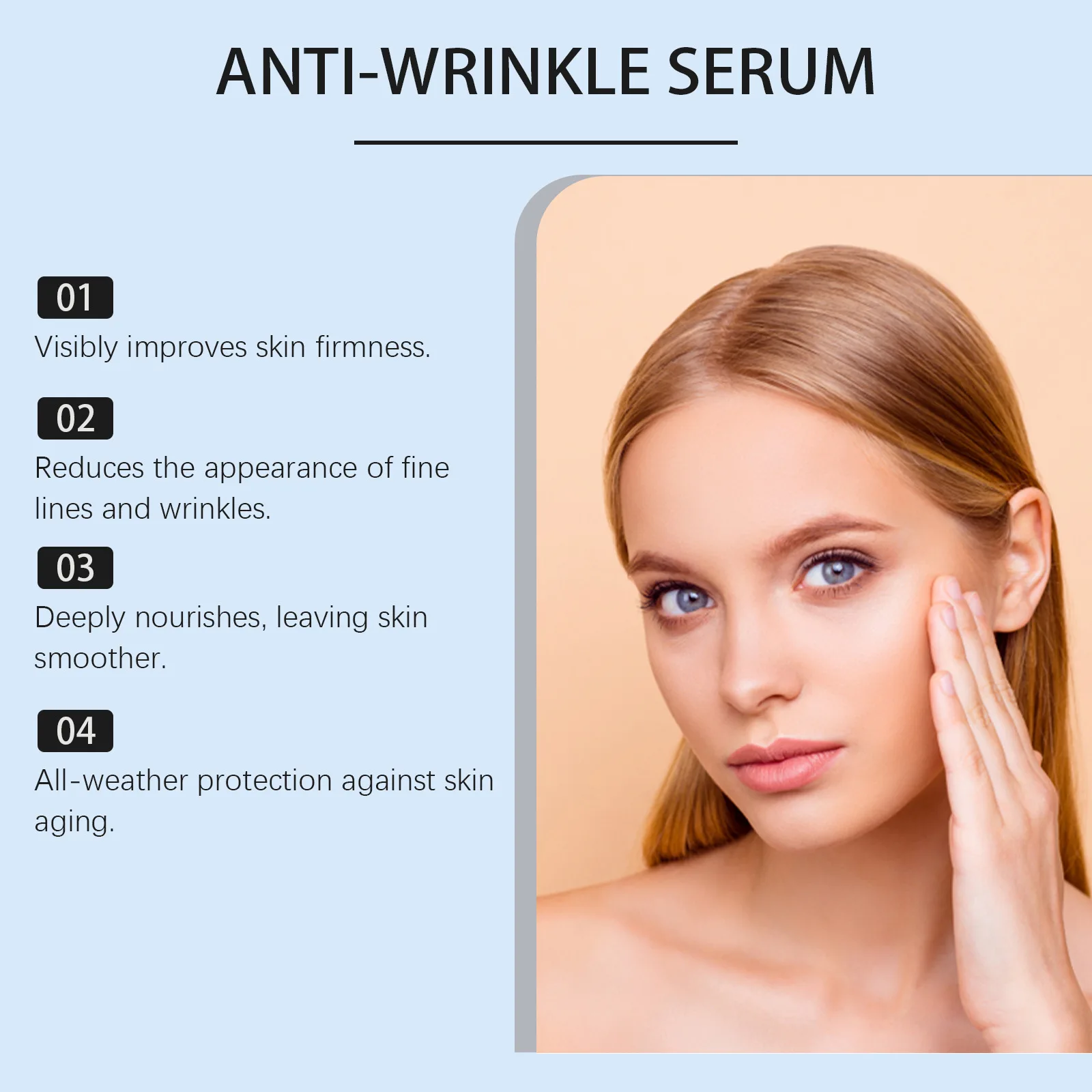 Anti Wrinkle Serum Face Moisturizing Deep Hydrating Facial Lifting Fade Fine Lines Smooth Tender Skin Renewal Firming Face Serum