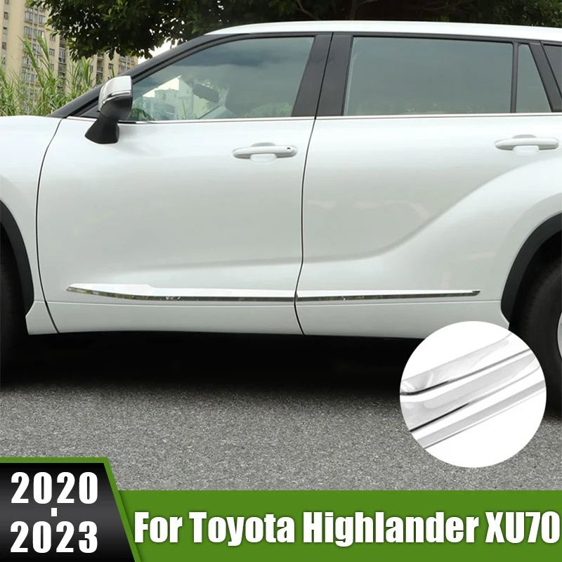 

For Toyota Highlander XU70 Kluger 2020 2021 2022 2023 Hybrid Car Door Body Side Decoration Molding Trim Garnish Strip Sticker