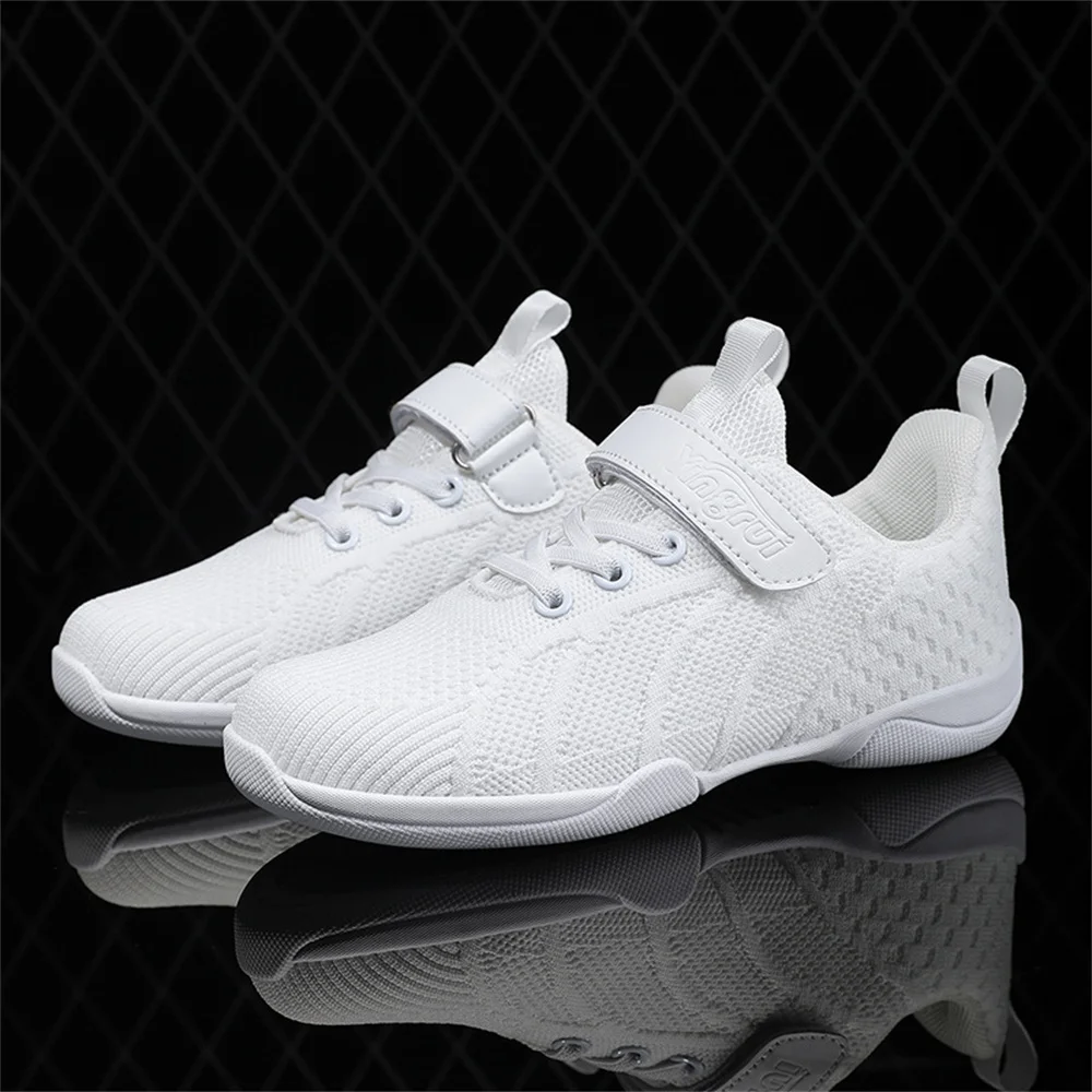 ARKKG Girls White Cheerleading Shoes Kids Soft Bottom Cheer Shoes Mesh Breathable Womens Competition Trainer Shoes Dance Shoes