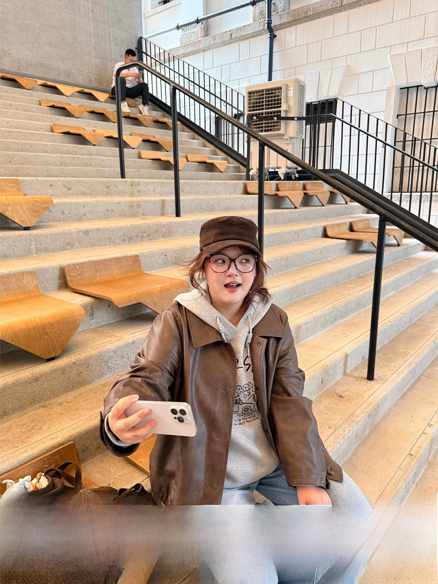 

Vintage ort Mocha Lazy Jaet Leather irt Chic Casual Sle Long Sve Collar Regular Fit PU Leather Women's Coat