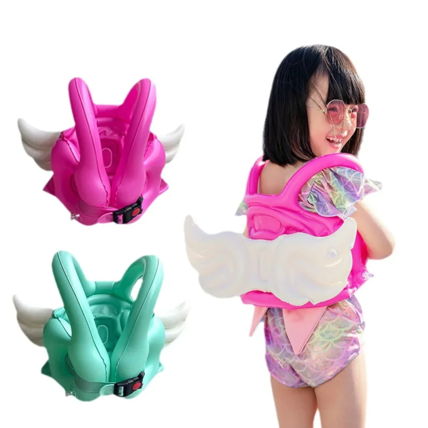 Angel Wing Buoyancy Vest 2-8 Age  Inflatable PVC Float Pool Learn to Swim Boating Drift Safety Accessories Life Jacket