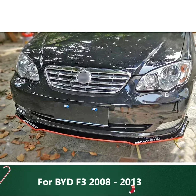 New！ Front Bumper Spoiler Protector Plate Lip Body Kit For BYD F3 2008 - 2013 Carbon Surface Car Decorative Strip Chin Shovel