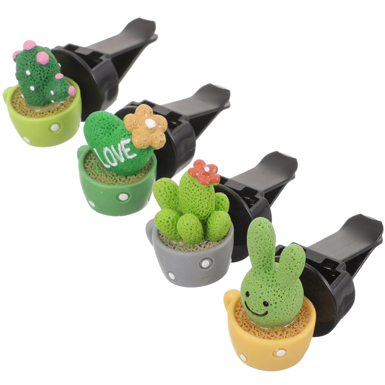 

4Pcs Cactus Car Vent Clips Decorative Air Freshener Car Interior Aromatherapy Clip for Office Home Travel Use Vent Clip