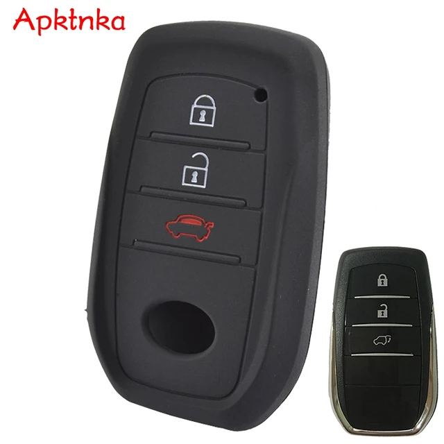 Silikonowo-gumowy pokrowiec na klucze do Toyoty Hilux Land Cruiser Fortuner Camry Riez Rav4 Prado Innova 86 3 przyciski Remote Skin