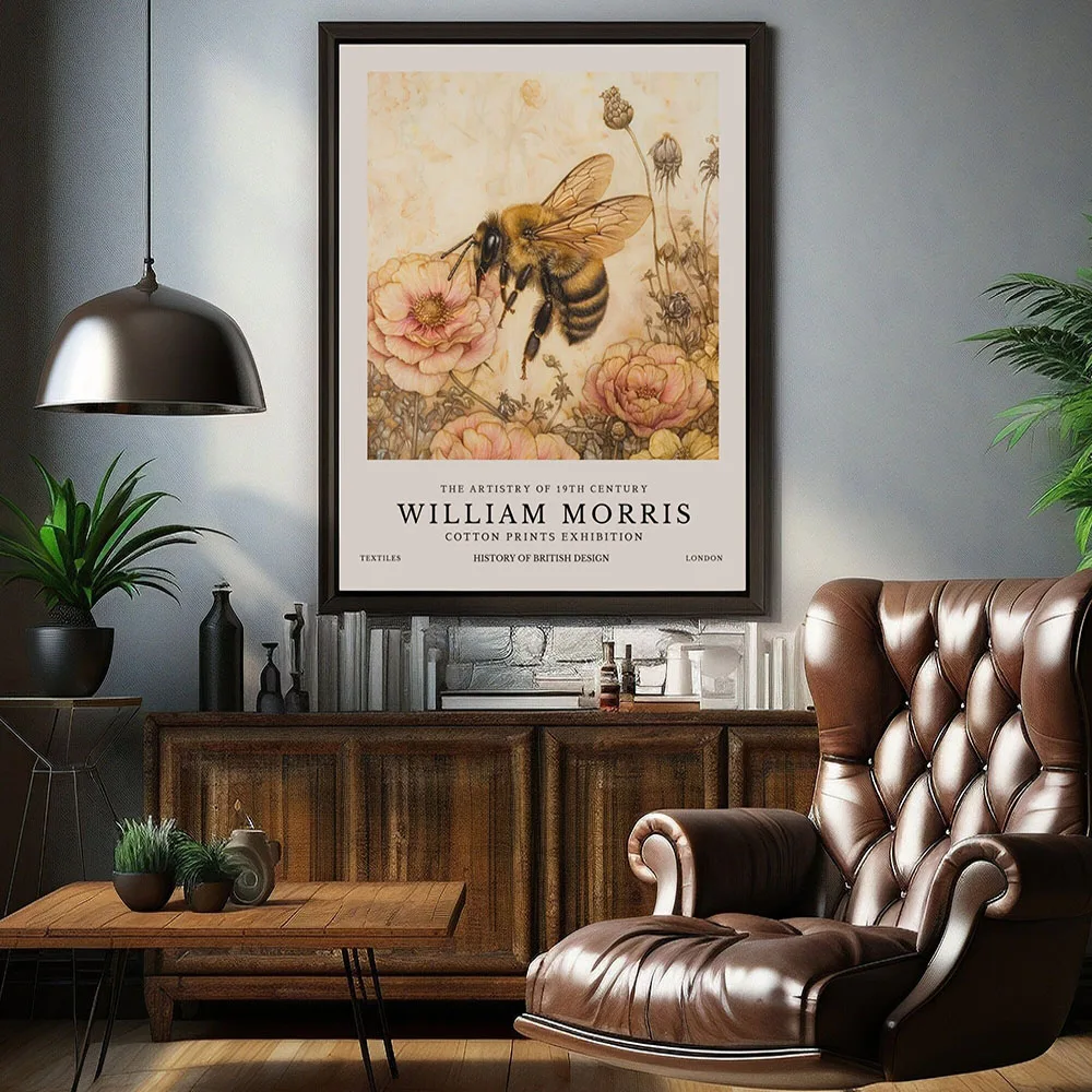 Flowers Poster Canvas Print Painting Wall Art Bedroom Study Studio Living Room Home Decoration Retro William Morris Bees and