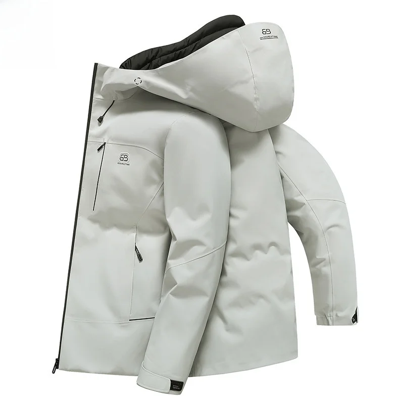 

Мужская пуховая куртка 2025: Новинка зимы, приталенный крой, с капюшоном, для активного отдыха, из гусиного пуха, повседневная, молодежная, спортивная одежда для улицы