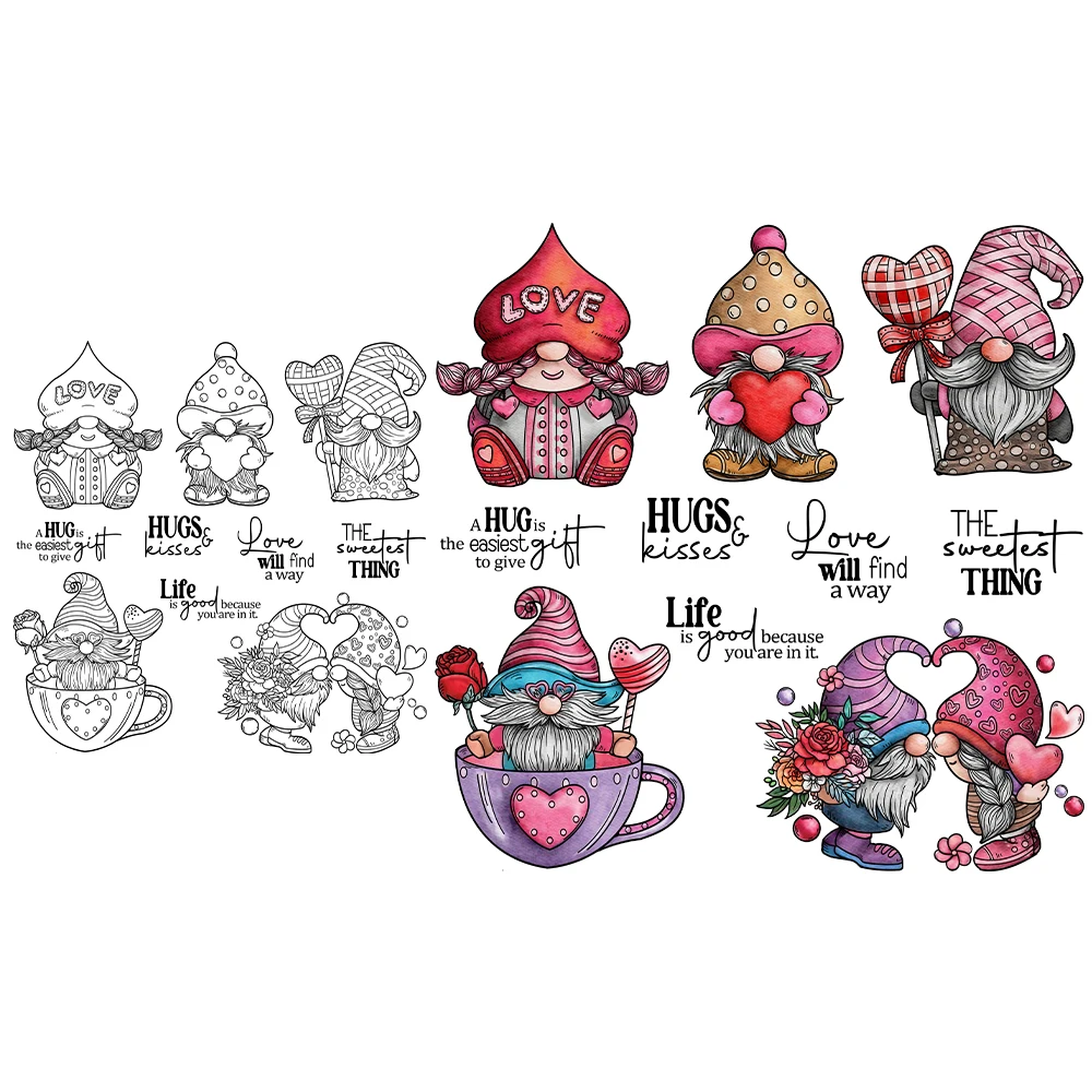 Mangocraft Love Heart Gnome In Cup Clear Stamps Valentine\'s Day Gifts DIY Scrapbooking Supplies Silicone Stamp For Cards Albums
