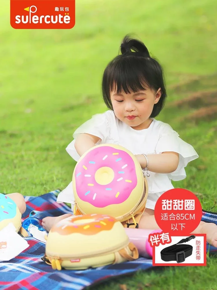 Cute Donut Schoolbag for Children, Small Backpack for Kindergarten Girls, 1 to 3 Years Old Baby