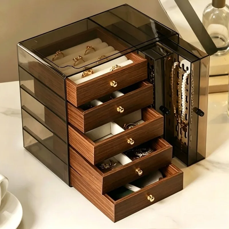 

Retro Jewelry Storage Box Luxury Ring Display Boxes Portable Earring Necklace Organizer Case Bracelet Packaging Collection Cases